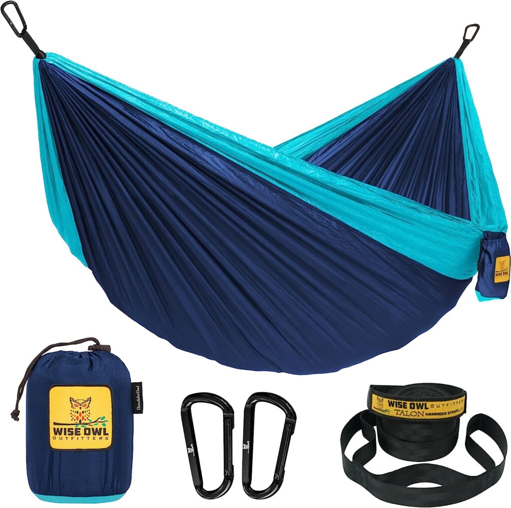 Wise Owl Outfitters Camping Hammock - Camping Accessories Single or Double Hammock for Outdoor, Travel Hammock Indoor w/Tree Straps
