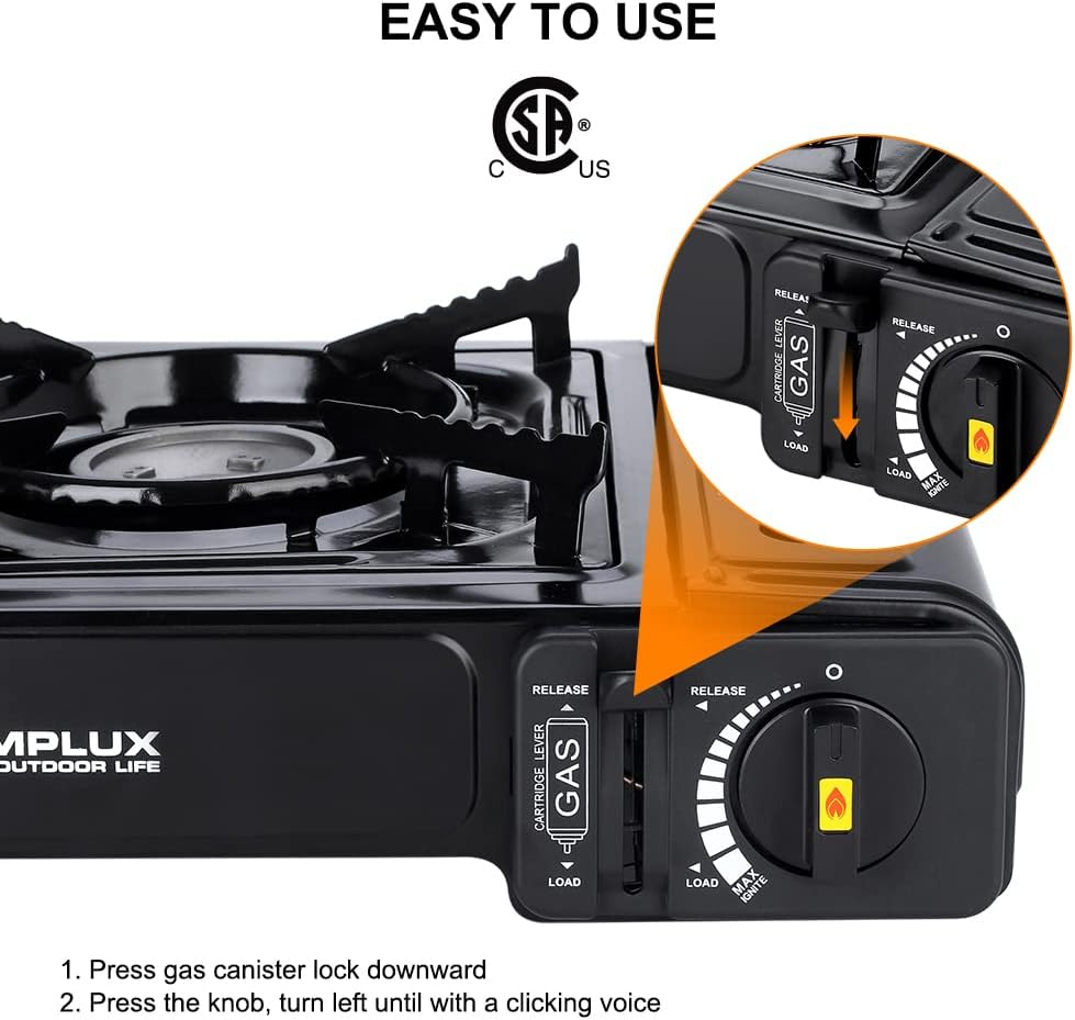 Camplux Dual Fuel Propane  Butane Stove with Carrying Case, Portable Camping Stoves with CSA Certification