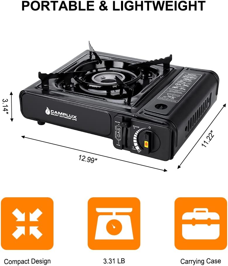 Camplux Dual Fuel Propane  Butane Stove with Carrying Case, Portable Camping Stoves with CSA Certification