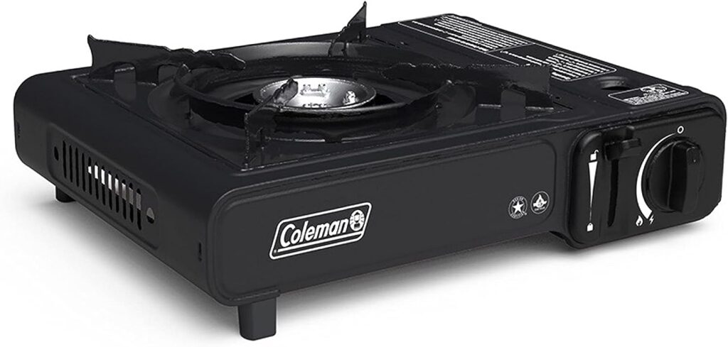 Coleman Classic 1-Burner Butane Stove, Portable Camping Stove with Carry Case and Push-Button Instant Ignition, Includes Precise Temperature Control and Wind Baffle, 7,650 BTUs of Power