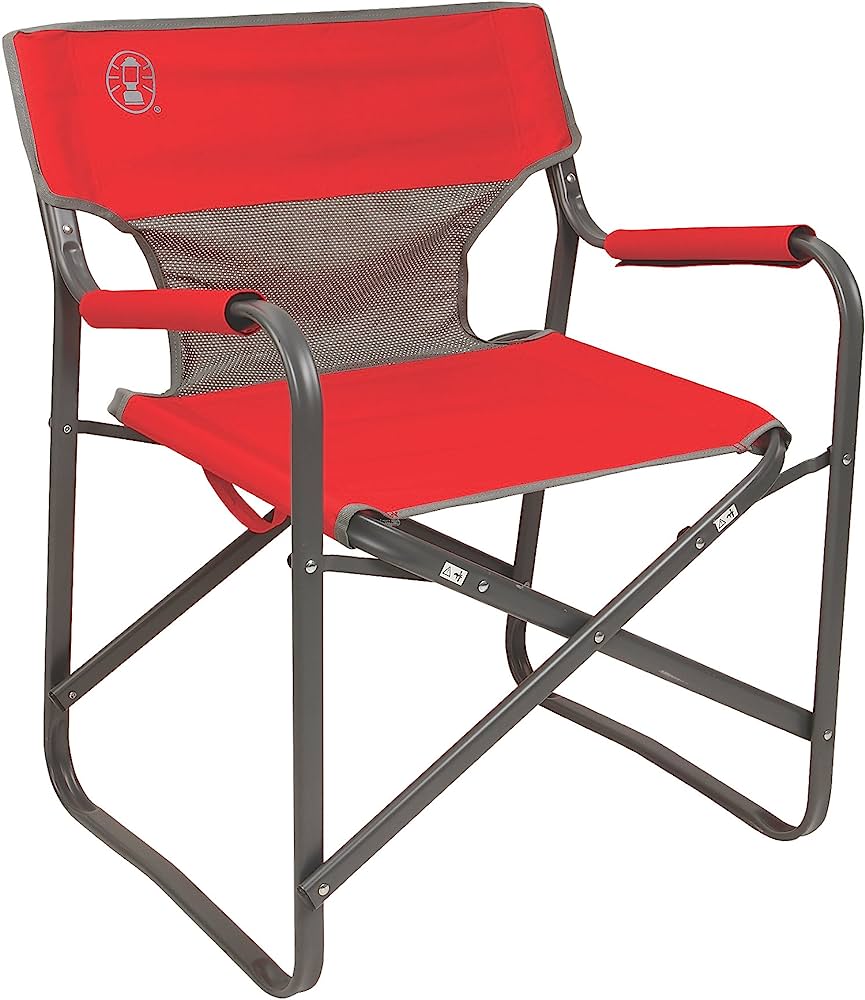 Coleman Outpost Breeze Portable Folding Deck Chair with Side Table