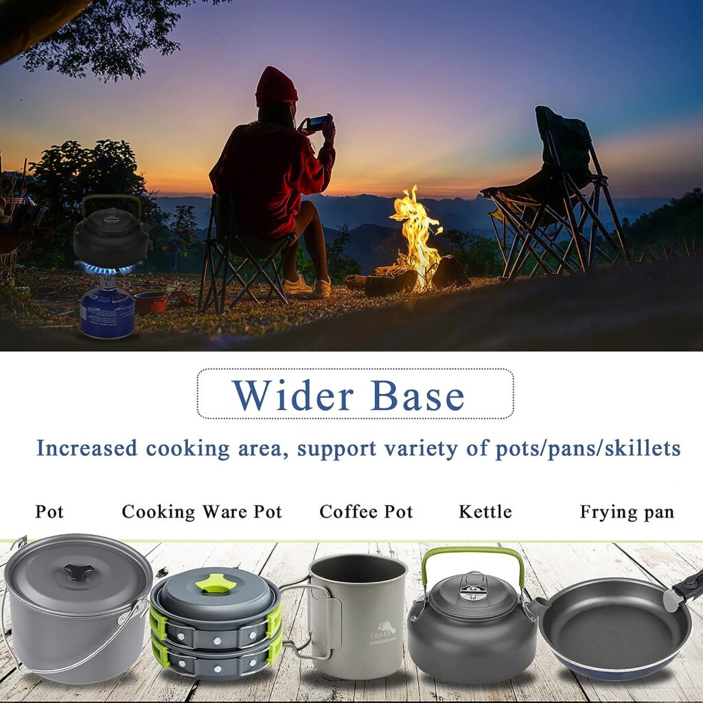 Backpacking Stove Portable Camping Stove Burner, Caudblor Small Backpack Stoves with Butane Adapter, Lightweight Hiking Stove with Carrying Case, Little Propane Camp Stove for Travel