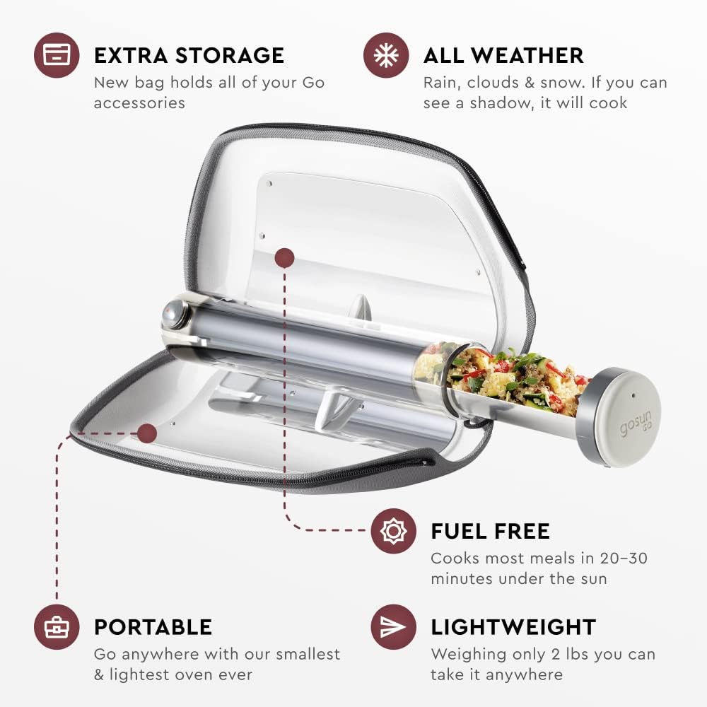 GOSUN Solar Oven Portable Stove - GoSun Go Camp Stove Solar Cooker | Camping Cookware  Survival Gear | Outdoor Oven  Solar Powered Camping Grill | Camping Stove  Sun Oven For Backpacking  Hiking