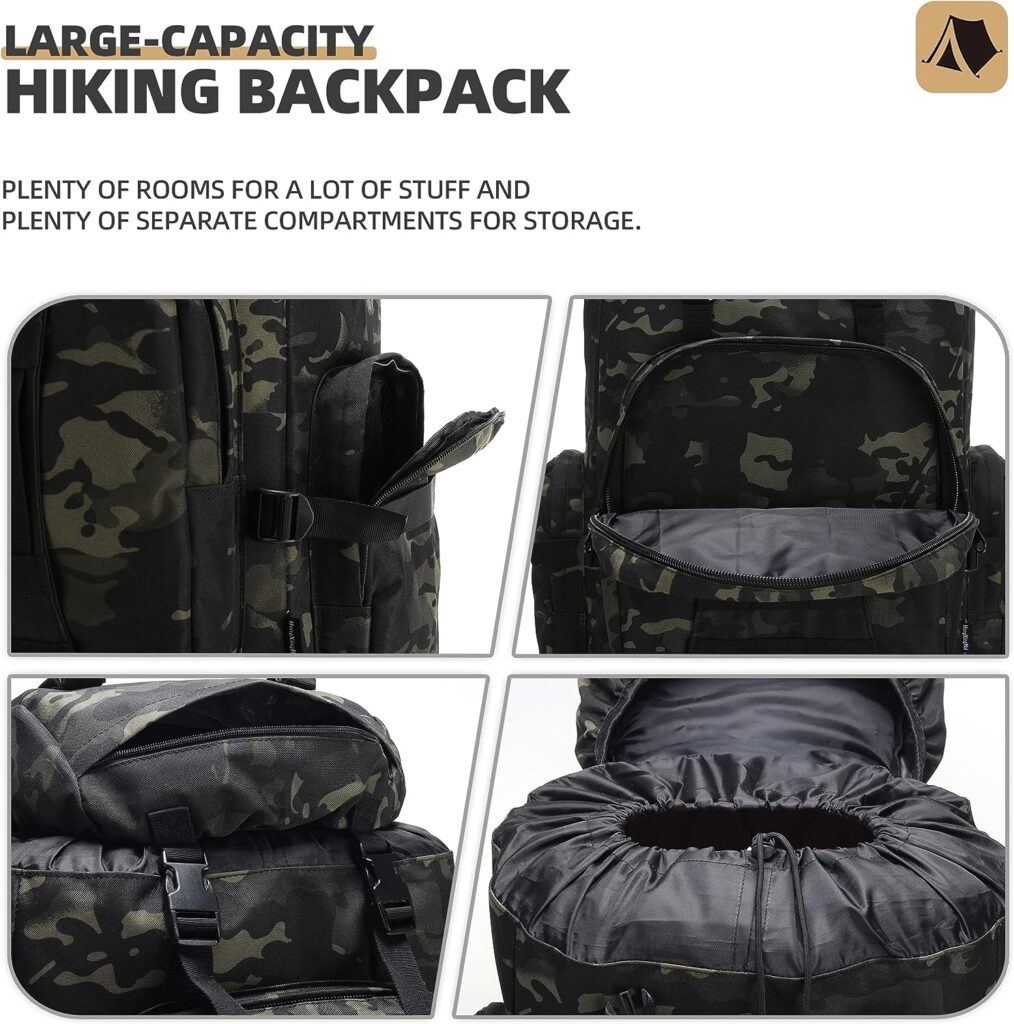 HongXingHai 100L Camping Hiking Backpack,Molle military Tactical rucksack backpack,Waterproof Lightweight Hiking Backpack