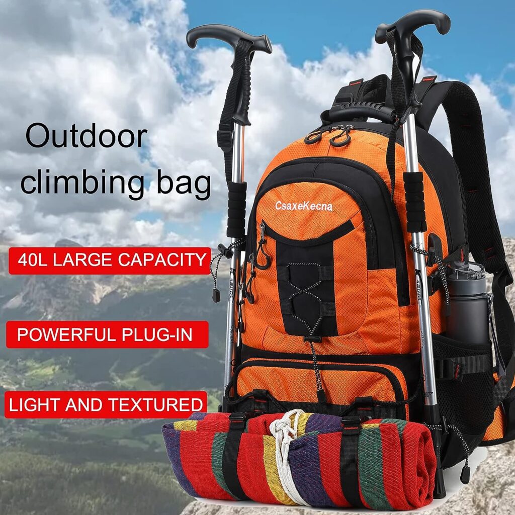 Traveling Backpack 40L Waterproof and Light Outdoor Hiking, Mens and Womens Camping Backpack